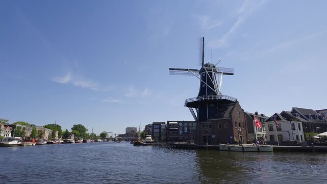 Historic Windmill De Adriaan in Haarlem, Netherlands