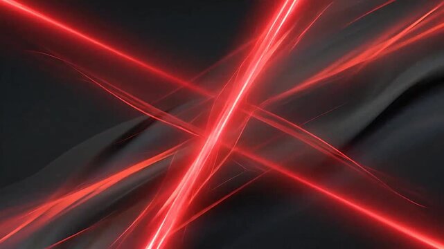 Abstract background with glowing red light streaks and dark waves