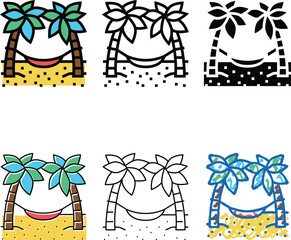 Fototapeta premium hammock between palm trees color icon vector. hammock between palm trees sign. isolated modern symbol