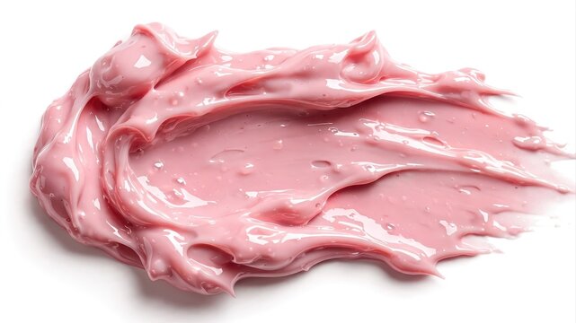Pink cream cosmetic product smear texture.