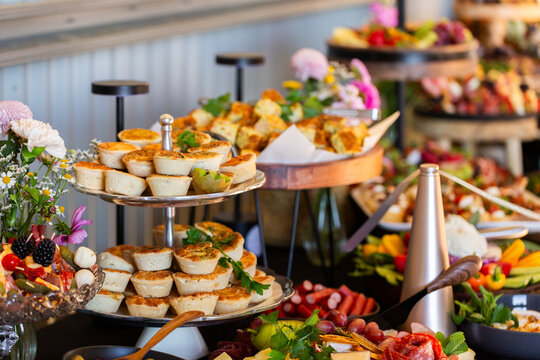 Finger food table afternoon tea snack spread set up at party event