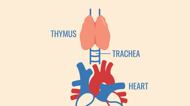 Human Thymus Gland Anatomy Illustration