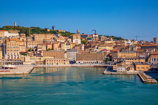 Italy, Province of Ancona, Ancona, Waterfront of coastal city