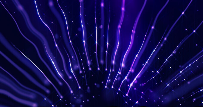 Abstract purple digital background with glowing neural data lines