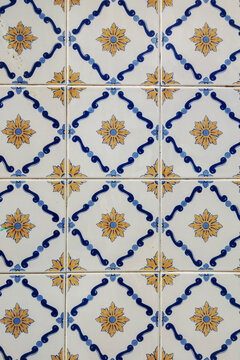 Tiles with floral pattern