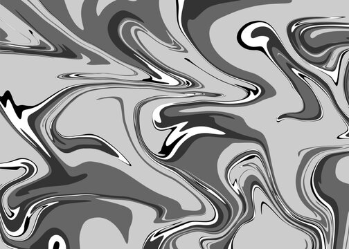 Abstract Marble Swirls in Shades of Gray and White.