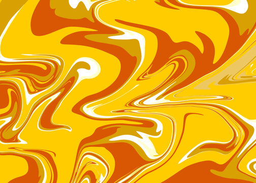 Abstract Swirling Marbling Golden Paint Texture Background.