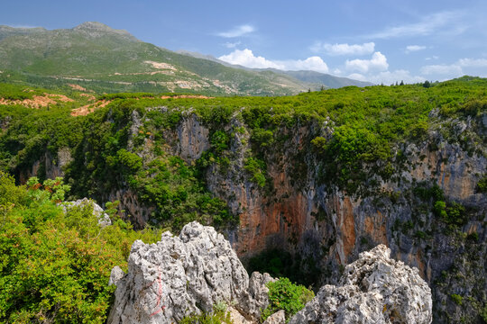 Albania, Vlore County, Canyon of Gjipe