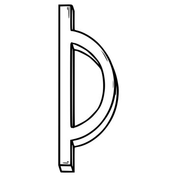 thurisaz rune illustration hand drawn outline vector