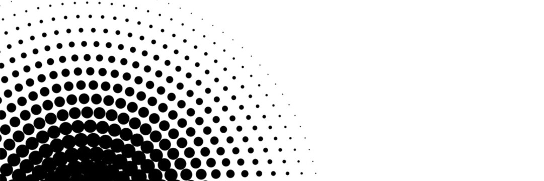 Pop art comic style dotted circle halftone pattern. Abstract dotted circles, round halftones geometric dots, pop art texture. Illustration halftone effect round shape.