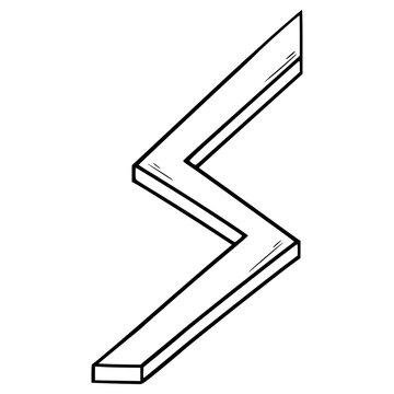 sowilo rune illustration hand drawn outline vector