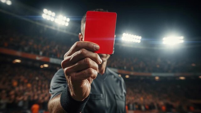 Referee Showing Red Card to Player
