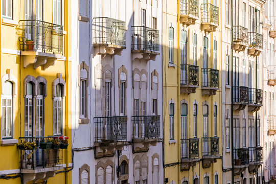 Full frame shot of residential buildings in Lisbon, Portugal