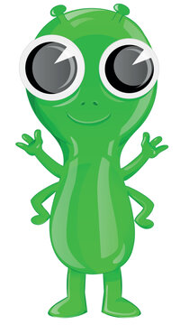 Cute alien character illustration design