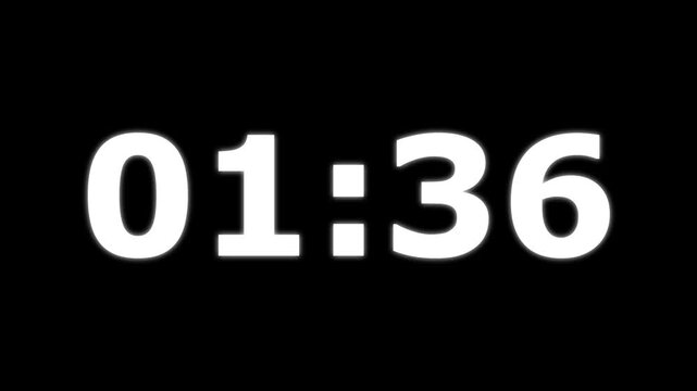Glowing 1 minute 45 second countdown animation timer, Dynamic 105 second Countdown Animation Engaging Timer Visuals for Events 4k video.