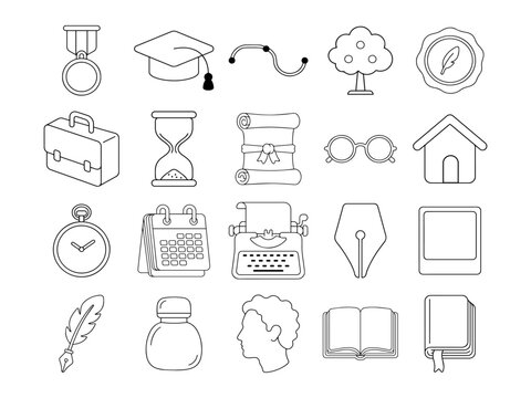 Education and Knowledge Elements Collection Illustration
