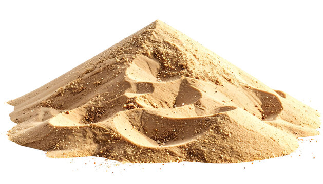 Sand pile, golden brown hue, with texture and minor shadowed depressions