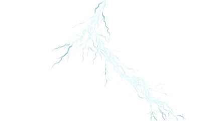 Bright electric lightning bolt striking across a white background © Sapphire