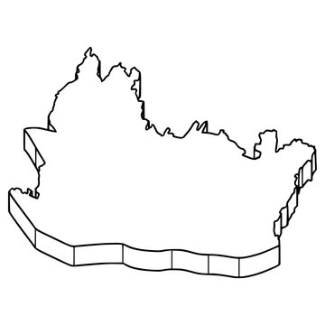 Bandung map illustration hand drawn outline vector