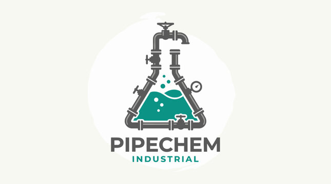 Pipechem industrial chemical laboratory flask and pipe logo.