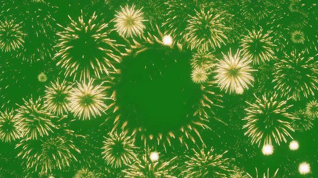 Circle firework explosion animation with fast line burst and glowing ellipse spark pop-up.