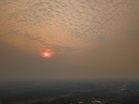 Smoke haze in rural Humpty Doo