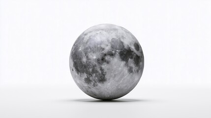 Naklejka premium Perfect full moon isolated on pure white background, ultra realistic