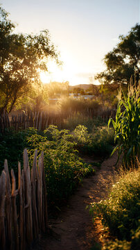 A community garden in the US Mexico border Nogales grows chil