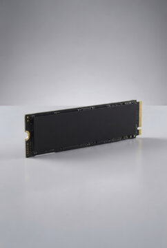 NVMe M.2 SSD Internal Solid State Drive Mockup, High Performance Computer Storage Hardware Component on Matte Surface