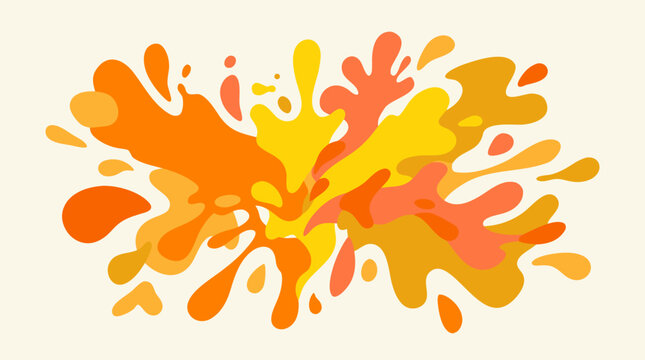 Vibrant abstract watercolor splash illustration with juicy mango papaya orange yellow tones, dynamic fluid paint splatters, modern artistic bloom design perfect for creative backgrounds and decor