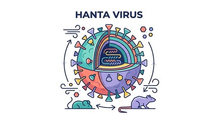 Fototapeta premium Hanta virus infection transmission through rodents and vectors