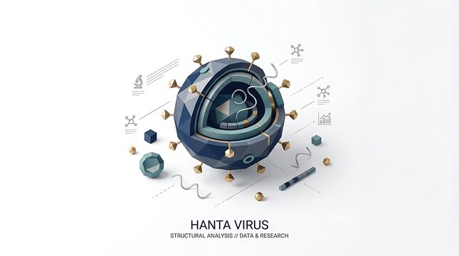 Hanta virus structural analysis data research 3d illustration