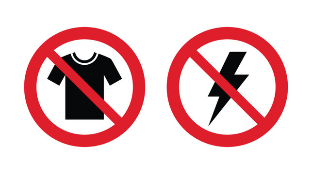 Shirt symbol sign silhouette no clothing prohibited dress code