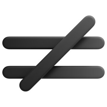 3D Is Not Equal To Mathematical Symbol