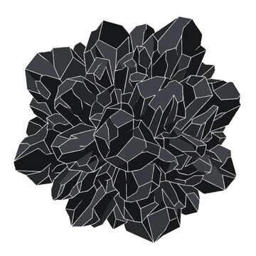 Black Crystal Cluster Rock Formation.