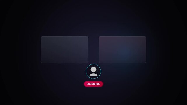 YouTube End Screen Template with Animated Subscribe Button and Video Placeholders