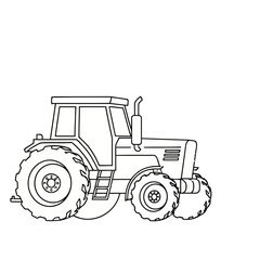 Obraz premium Line Art Tractor