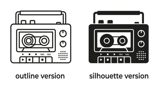 Retro Cassette Player Icons