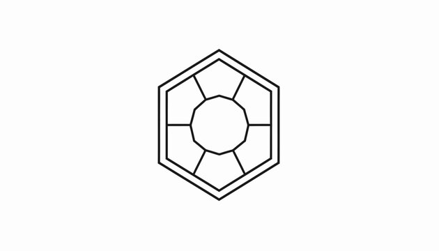 Hexagonal metal nut fastener part.
