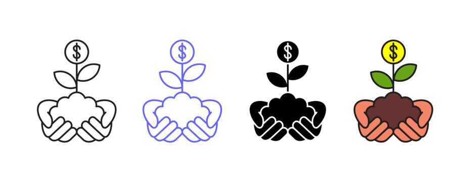 Investment multi - style icon editable vector design concept