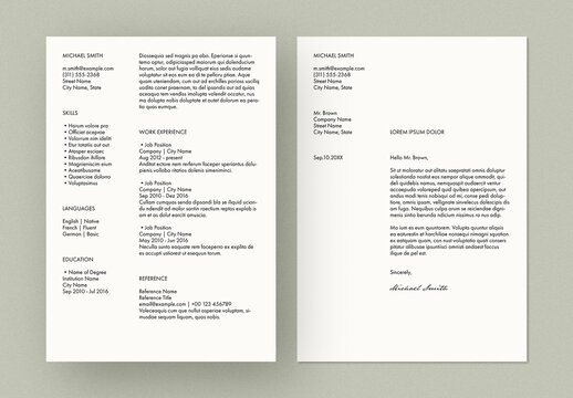 Clean Minimal Resume und Cover Letter Layout