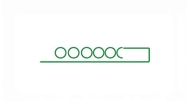 Green loading progress bar interface isolated on white background representing download and software update