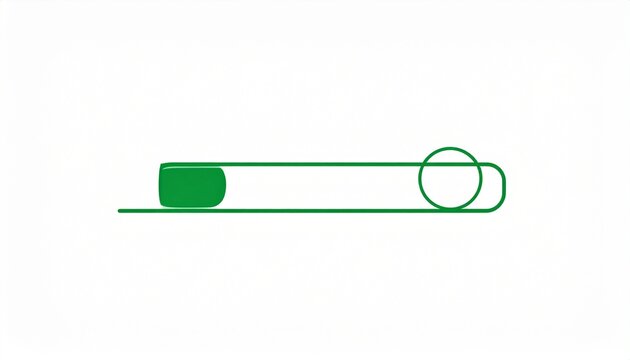 Green loading progress bar interface isolated on white background representing download and software update