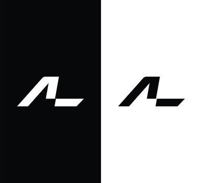 Al letter logo design split screen black and white contrast
