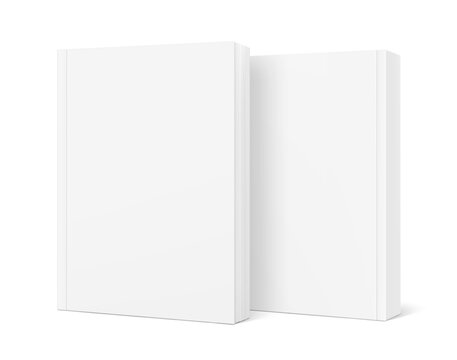 Blank softcover book mockup set. 3D hight realistic vector illustration isolated on white background. It can be used for promo, catalogs, brochures, magazines, etc. Scalable and editable. EPS10.