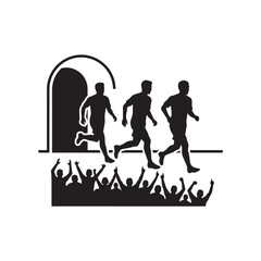 Obraz premium Black and white of soccer players entering the field football
