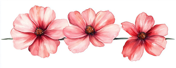 Obraz premium Elegant Pink Hibiscus Flower Isolated on White Background with Delicate Petals for Botanical Floral Nature Design and Spring Garden Themes