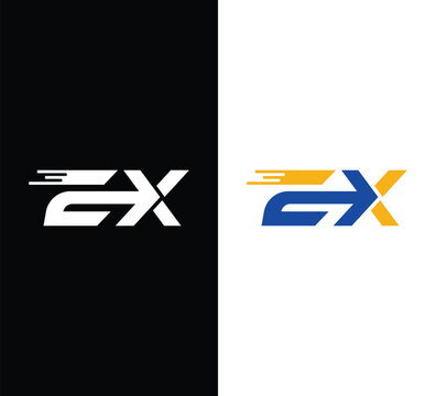Ex logo design initial symbol identity concept black white