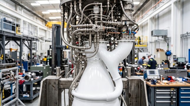 Aerospace Engine Assembly and Testing in Factory
