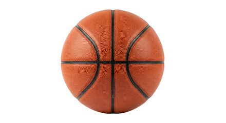 Fototapeta premium Classic orange basketball with black seams isolated on a white background